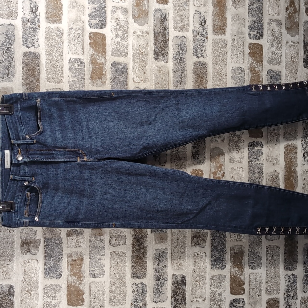 Good American Good Waist Skinny Jean Hook And Eye Closure On Calf And Hem, Sz 10